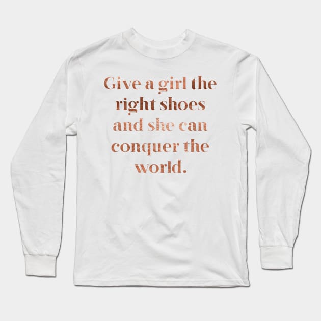 Rose gold shoes Long Sleeve T-Shirt by peggieprints